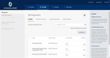 online banking screen with ill payment